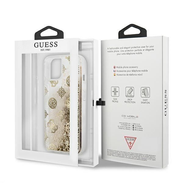 Nugarėlės dėklai Guess Guess GUHCP13SLGPEGO iPhone 13 mini 5.4" gold/gold hardcase Peony Liquid Glitter