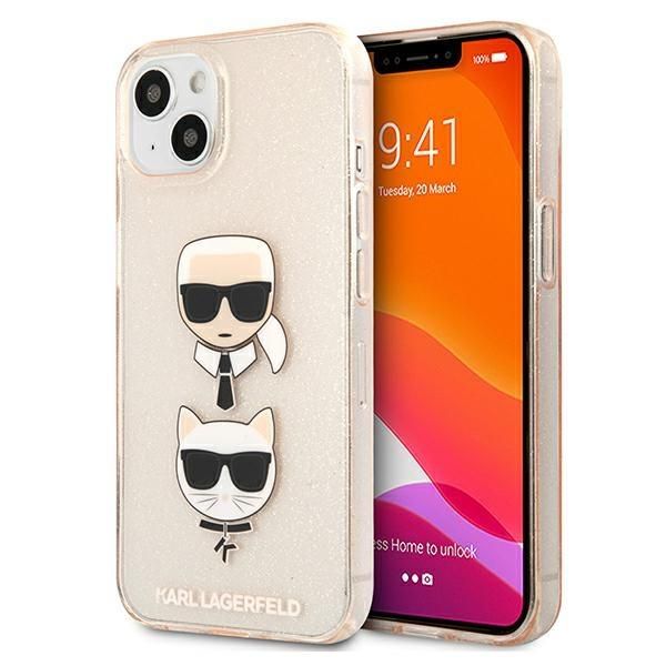 Aizmugurējais vāciņš Karl Lagerfeld Karl Lagerfeld KLHCP13SKCTUGLGO iPhone 13 mini 5,4" złoty/gold hardcase Glitter Karl`s & Choupette