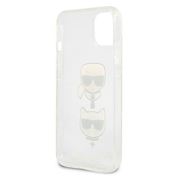 Back panel cover Karl Lagerfeld Karl Lagerfeld KLHCP13SKCTUGLS iPhone 13 mini 5,4" srebrny/silver hardcase Glitter Karl`s & Choupette