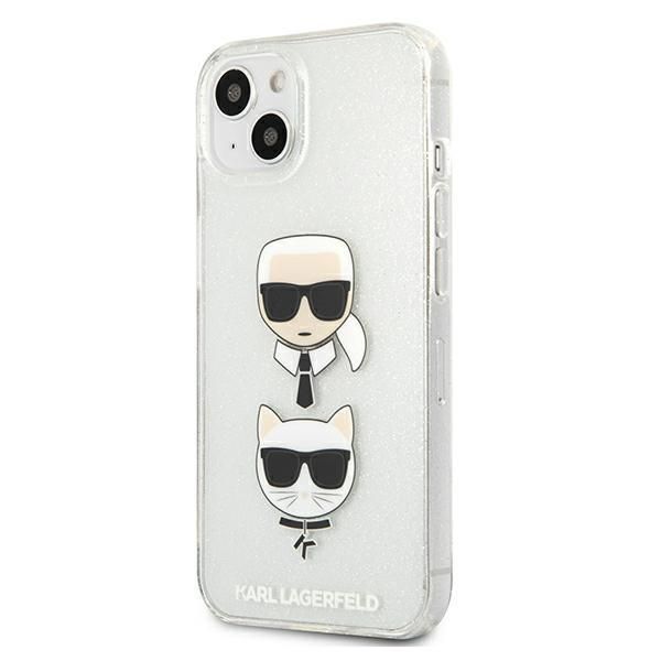 Back panel cover Karl Lagerfeld Karl Lagerfeld KLHCP13SKCTUGLS iPhone 13 mini 5,4" srebrny/silver hardcase Glitter Karl`s & Choupette