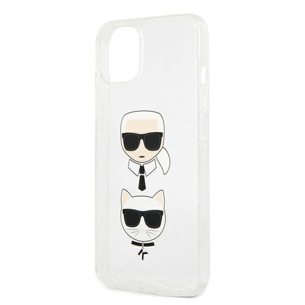 Back panel cover Karl Lagerfeld Karl Lagerfeld KLHCP13SKCTUGLS iPhone 13 mini 5,4" srebrny/silver hardcase Glitter Karl`s & Choupette