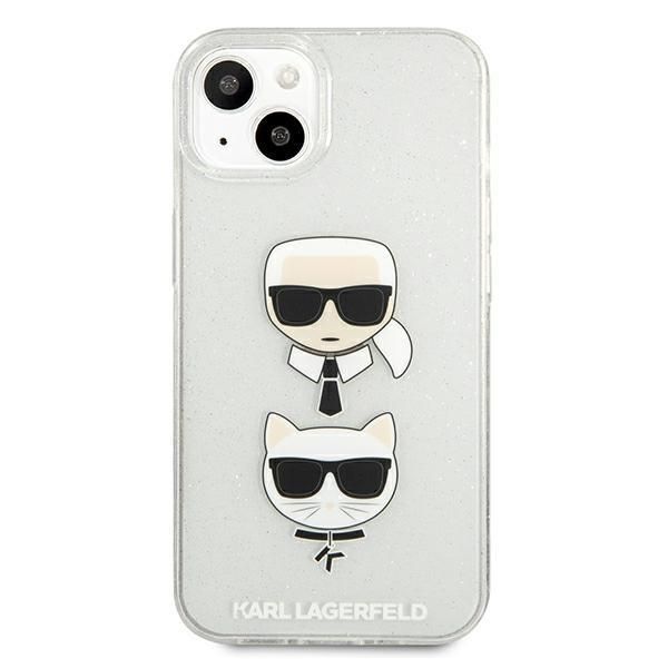 Back panel cover Karl Lagerfeld Karl Lagerfeld KLHCP13SKCTUGLS iPhone 13 mini 5,4" srebrny/silver hardcase Glitter Karl`s & Choupette