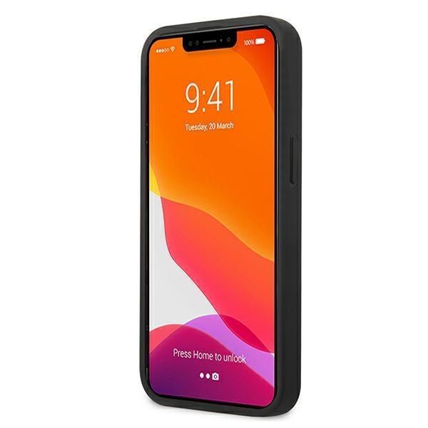 Back panel cover Karl Lagerfeld Karl Lagerfeld KLHCP13SPKMB iPhone 13 mini 5,4" niebieski/blue hardcase Leather Ikonik Karl`s Head Metal