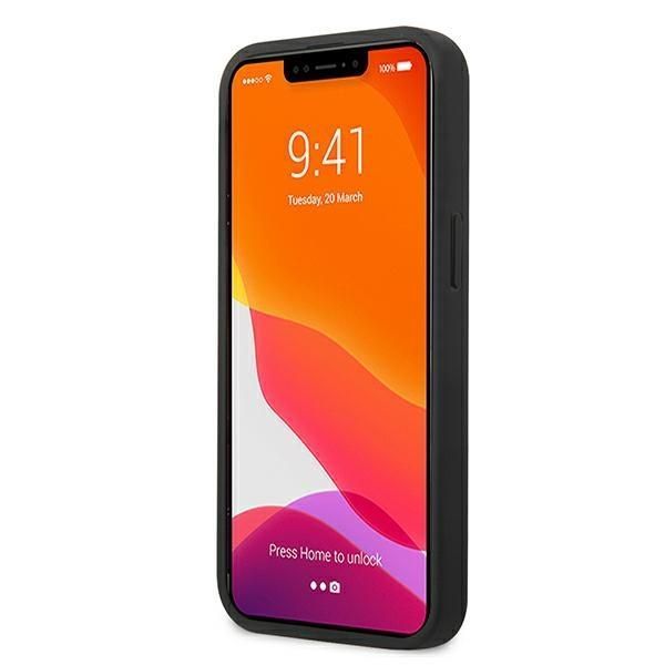 Back panel cover Karl Lagerfeld Karl Lagerfeld KLHCP13SPKMK iPhone 13 mini 5,4" czarny/black hardcase Leather Ikonik Karl`s Head Metal