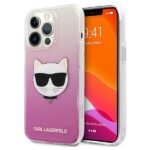 Aizmugurējais vāciņš Karl Lagerfeld  Karl Lagerfeld KLHCP13XCTRP iPhone 13 Pro Max 6,7" hardcase różowy/pink Choupette Head 