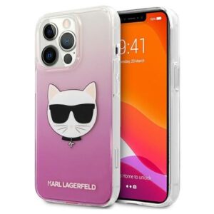 Aizmugurējais vāciņš Karl Lagerfeld  Karl Lagerfeld KLHCP13XCTRP iPhone 13 Pro Max 6,7" hardcase różowy/pink Choupette Head 