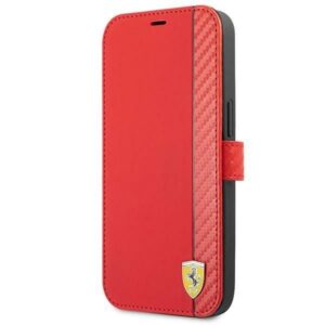 Aizmugurējais vāciņš Ferrari  Ferrari FESAXFLBKP13SRE iPhone 13 mini 5.4" red/red book On Track Carbon Stripe