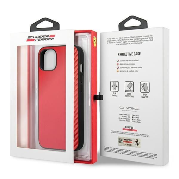Tagakaaned Ferrari Ferrari FESAXHCP13SRE iPhone 13 mini 5.4" red/red hardcase On Track Carbon Stripe