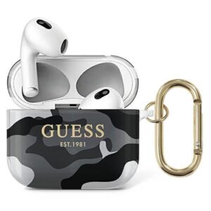 Aizmugurējais vāciņš Guess  Guess GUA3UCAMG AirPods 3 cover black/black Camo Collection