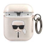 Nugarėlės dėklai Karl Lagerfeld  Karl Lagerfeld KLA2UKHGD AirPods cover złoty/gold Glitter Karl`s Head 