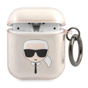 Aizmugurējais vāciņš Karl Lagerfeld  Karl Lagerfeld KLA2UKHGD AirPods cover złoty/gold Glitter Karl`s Head 