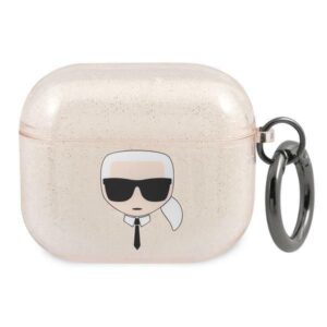 Aizmugurējais vāciņš Karl Lagerfeld  Karl Lagerfeld KLA3UKHGD AirPods 3 cover złoty/gold Glitter Karl`s Head 