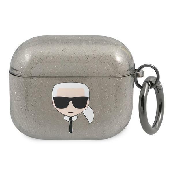 Nugarėlės dėklai Karl Lagerfeld Karl Lagerfeld KLA3UKHGK AirPods 3 cover czarny/black Glitter Karl`s Head