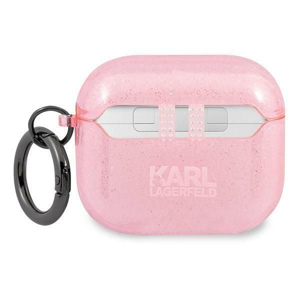 Back panel cover Karl Lagerfeld Karl Lagerfeld KLA3UKHGP AirPods 3 cover różowy/pink Glitter Karl`s Head