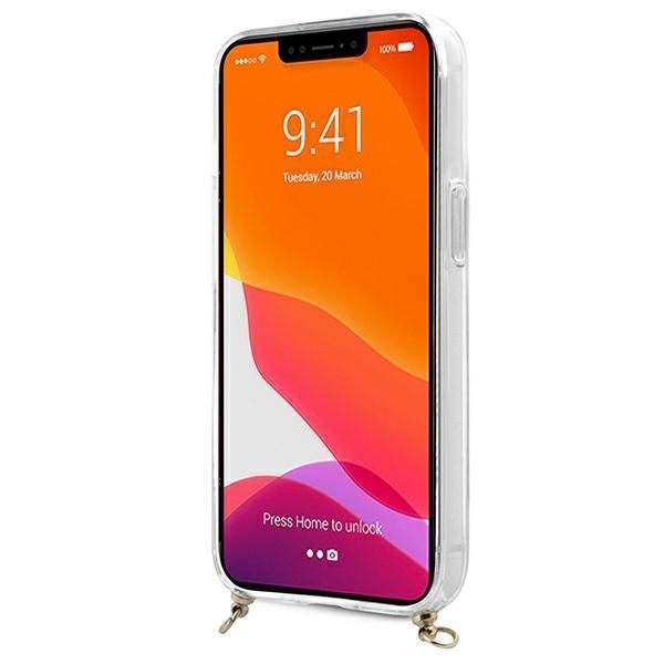 Aizmugurējais vāciņš Guess Guess GUHCP13SKC4GBGO iPhone 13 mini 5.4" Transparent hardcase 4G Brown Strap Gold Chain