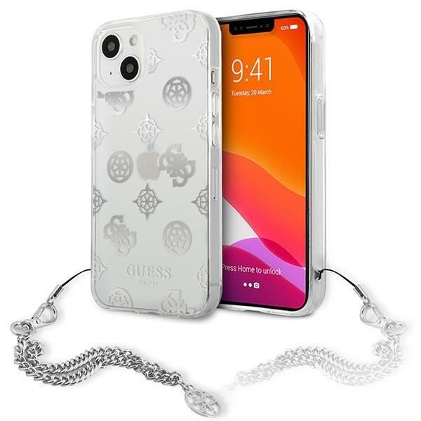 Aizmugurējais vāciņš Guess Guess GUHCP13SKPESI iPhone 13 mini 5.4" silver/silver hardcase Peony Chain Collection