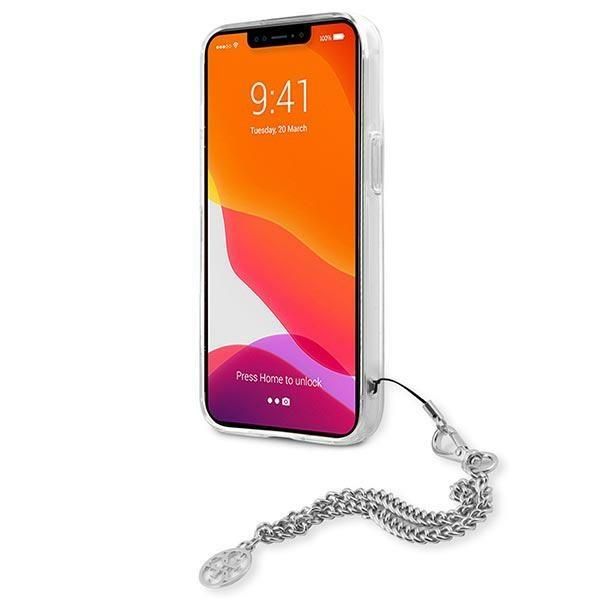 Aizmugurējais vāciņš Guess Guess GUHCP13SKPESI iPhone 13 mini 5.4" silver/silver hardcase Peony Chain Collection