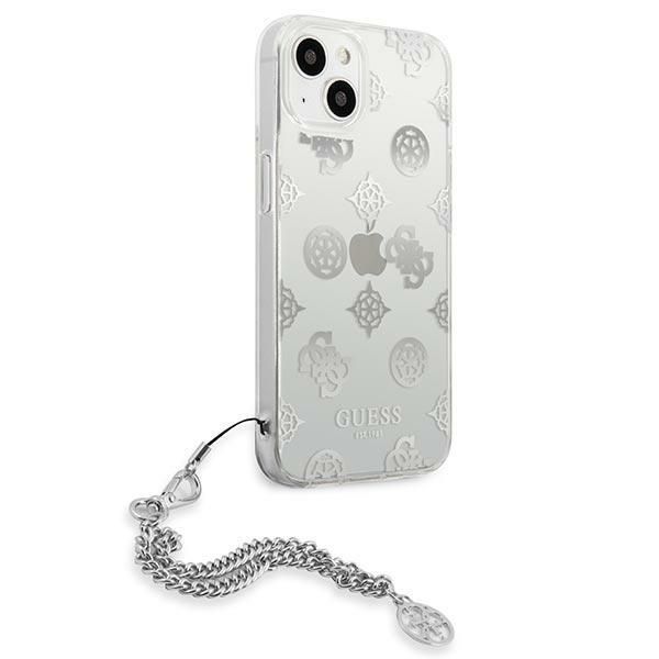 Aizmugurējais vāciņš Guess Guess GUHCP13SKPESI iPhone 13 mini 5.4" silver/silver hardcase Peony Chain Collection