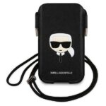 Tagakaaned Karl Lagerfeld  Karl Lagerfeld Torebka KLHCP12MOPHKHK 6,1" czarny/black hardcase Saffiano Ikonik Karl`s Head 
