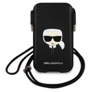 Nugarėlės dėklai Karl Lagerfeld  Karl Lagerfeld Torebka KLHCP12MOPHKHK 6,1" czarny/black hardcase Saffiano Ikonik Karl`s Head 