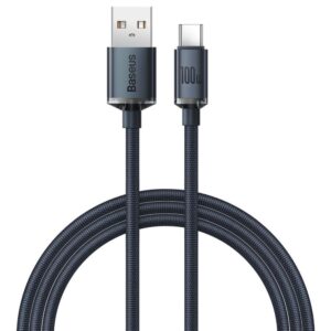Kabelis Baseus  Baseus Crystal Shine Series cable USB cable for fast charging and data transfer USB Type A - USB Type C 100W 1.2m black (CAJY000401)