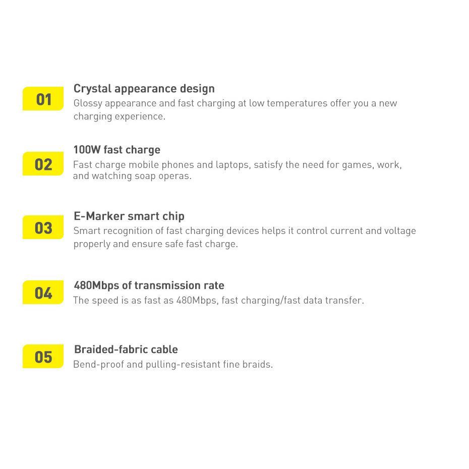 Kabelis Baseus Baseus CAJY000603 USB-C - USB-C PD cable 100W 5A 480Mb/s 1.2m - blue