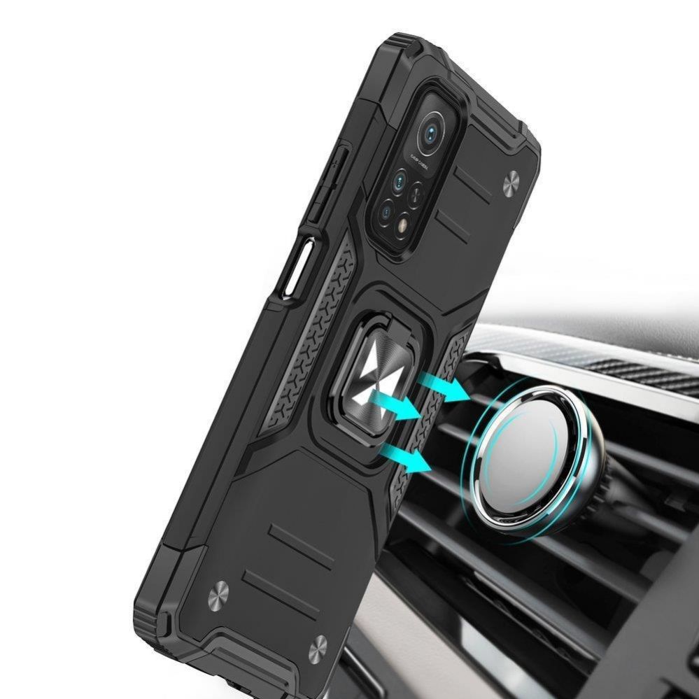 Tagakaaned Wozinsky Wozinsky Ring Armor Tough Hybrid Case Cover + Magnetic Mount Mi Poco M4 Pro 5G / Redmi Note 11 5G (China) / Redmi Note 11T 5G / Redmi Note 11S 5G black