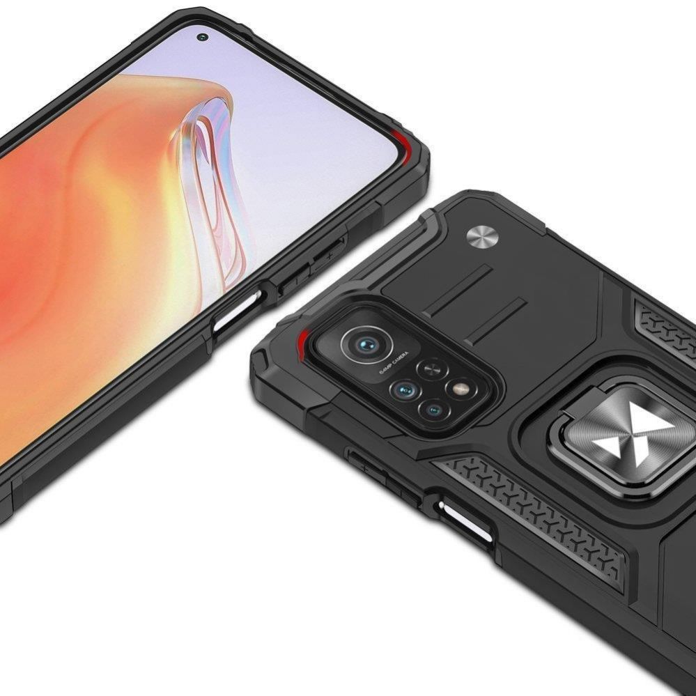 Tagakaaned Wozinsky Wozinsky Ring Armor Tough Hybrid Case Cover + Magnetic Mount Mi Poco M4 Pro 5G / Redmi Note 11 5G (China) / Redmi Note 11T 5G / Redmi Note 11S 5G black