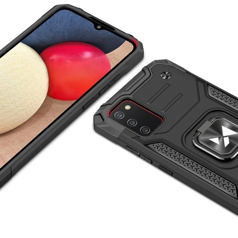 Tagakaaned Wozinsky Wozinsky Ring Armor tough hybrid case cover + magnetic holder for Samsung Galaxy A03s black