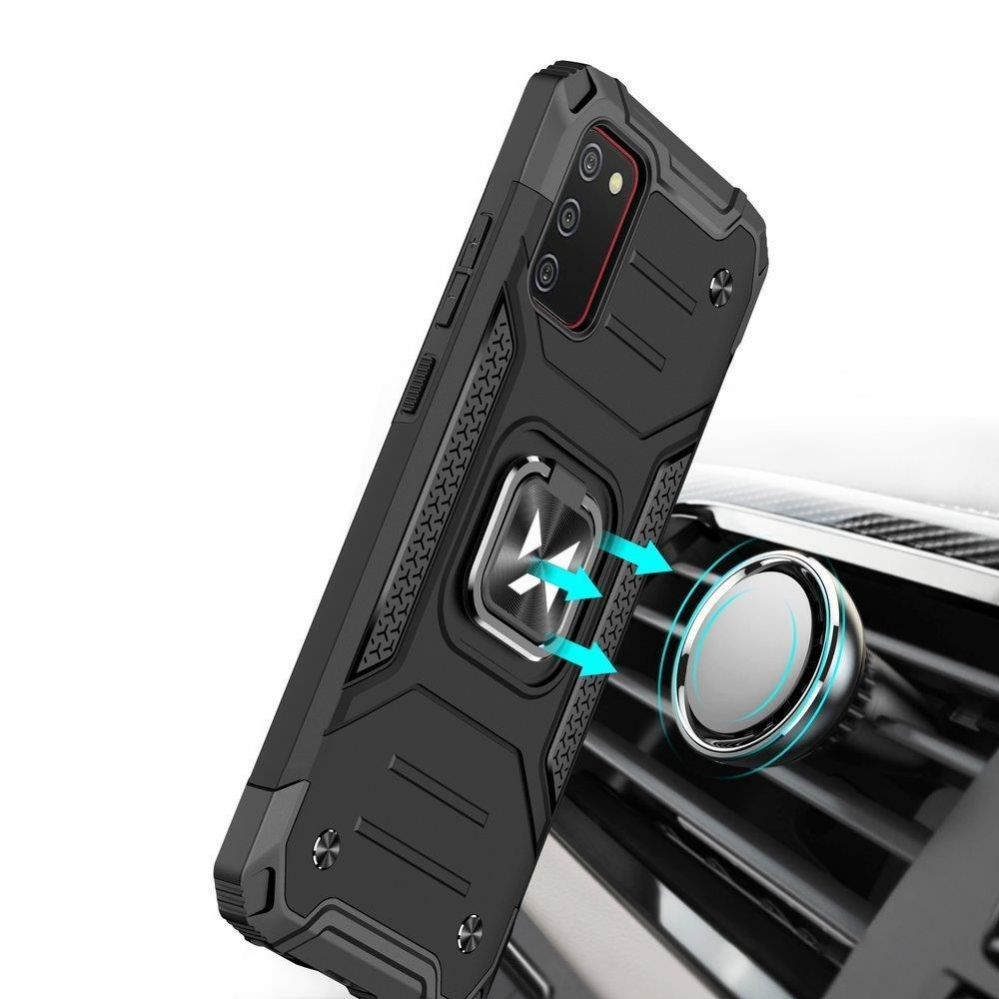 Tagakaaned Wozinsky Wozinsky Ring Armor tough hybrid case cover + magnetic holder for Samsung Galaxy A03s black