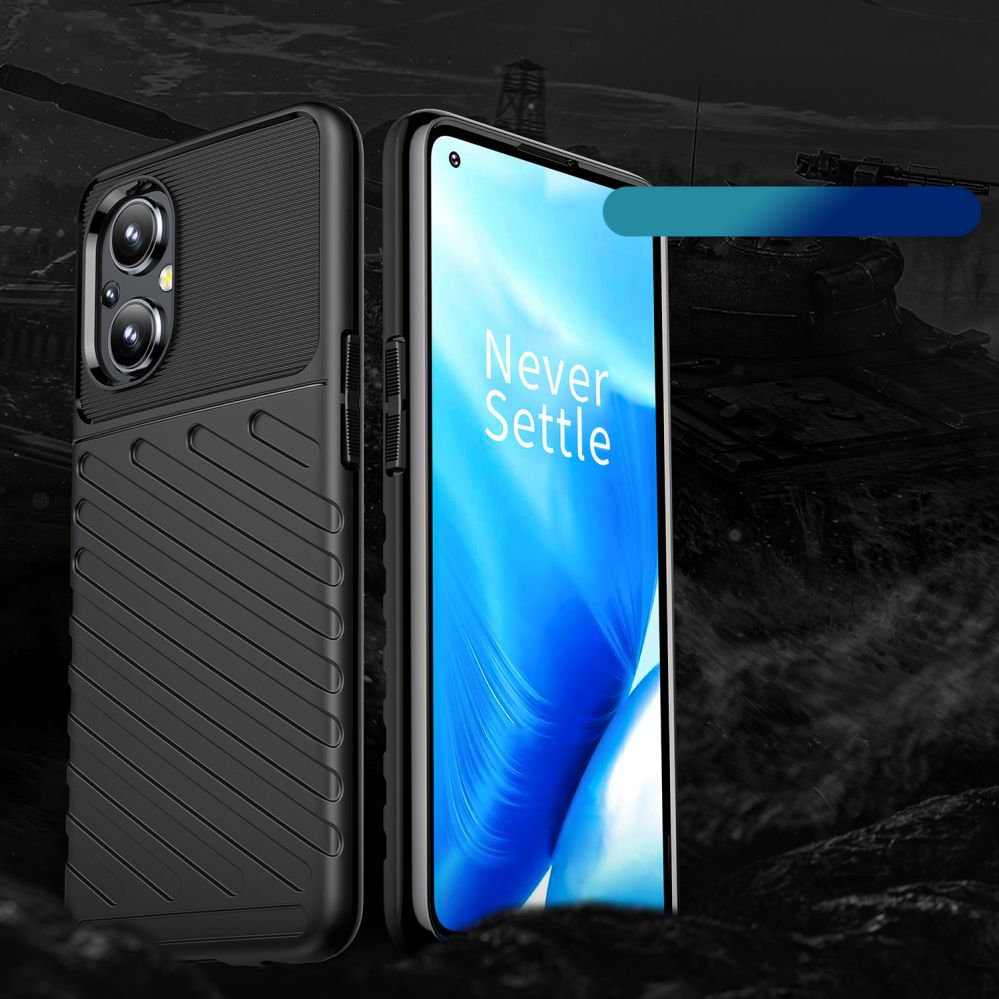Aizmugurējais vāciņš Hurtel Thunder Case flexible armored cover for OnePlus Nord N20 5G black