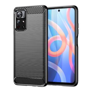 Aizmugurējais vāciņš Hurtel  Carbon Case Flexible Cover Sleeve for Xiaomi Redmi Note 11 black 