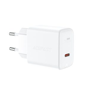 Adapteris Acefast  Acefast charger GaN USB Type C 30W, PD, QC 3.0, AFC, FCP white (A21 white) 