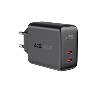 Adapteris Acefast  Acefast charger 2x USB Type C 40W, PPS, PD, QC 3.0, AFC, FCP black (A9 black) 