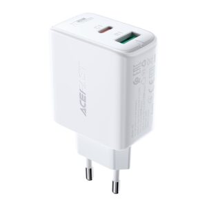 Adapteris Acefast  Acefast wall charger USB Type C / USB 32W, PPS, PD, QC 3.0, AFC, FCP white (A5 white) 