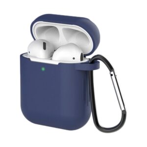 Aizmugurējais vāciņš Hurtel - Case for AirPods 2 / AirPods 1 silicone soft case for headphones + keychain carabiner pendant blue (case D) 