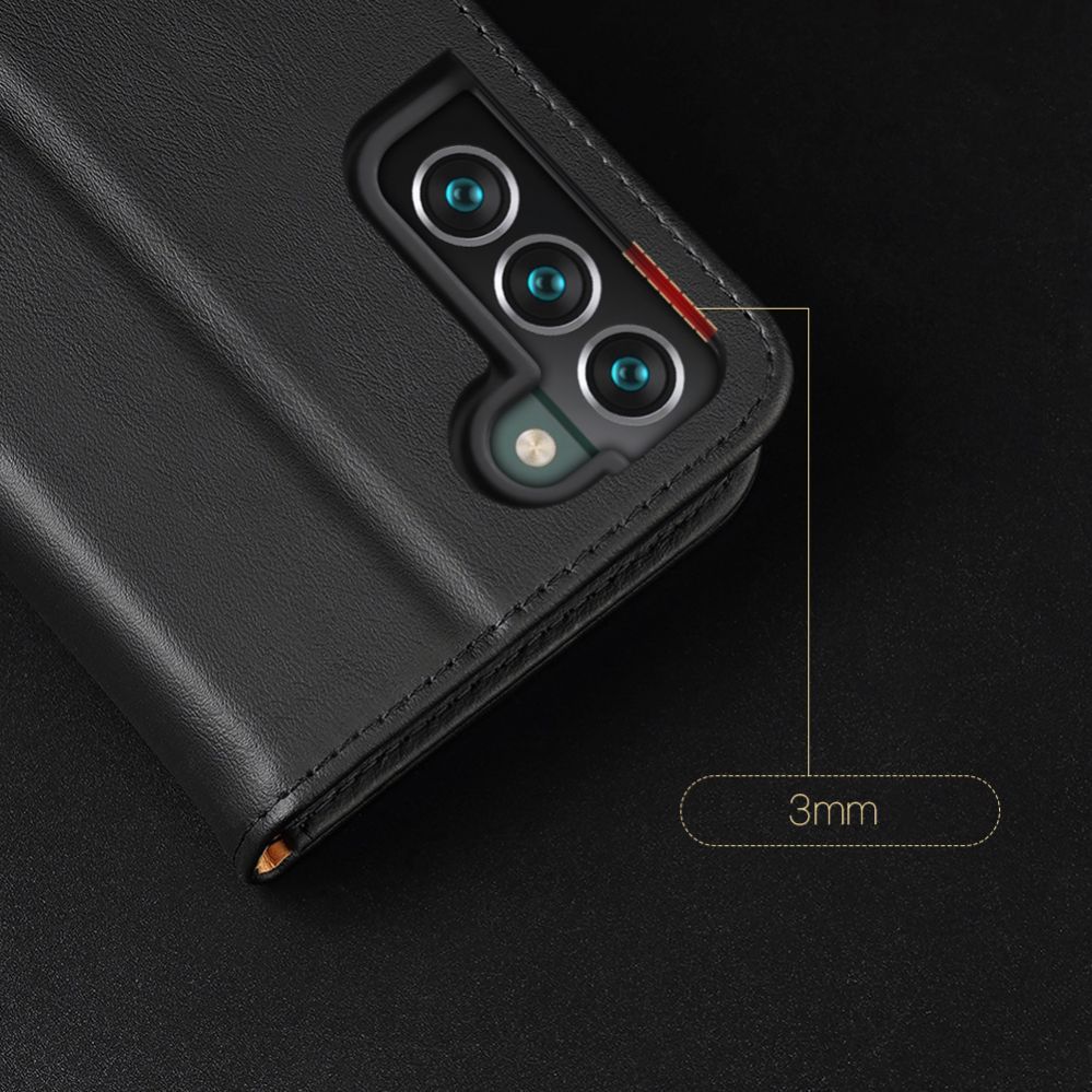 Back panel cover Dux Ducis Dux Ducis Hivo Leather Flip Cover Genuine Leather Wallet For Cards And Documents Samsung Galaxy S22 + (S22 Plus) Black