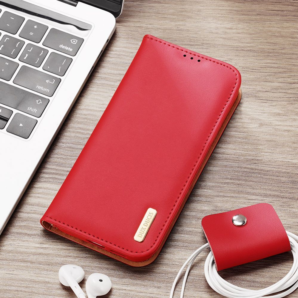 Back panel cover Dux Ducis Dux Ducis Hivo Leather Flip Cover Genuine Leather Wallet For Cards And Documents Samsung Galaxy S22 + (S22 Plus) Red