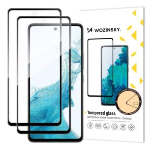 Apsauginiai stiklai Wozinsky  Wozinsky 2x Set Super Tough Full Glue Tempered Glass Full Screen with Frame Case Friendly Samsung Galaxy A53 5G Black 