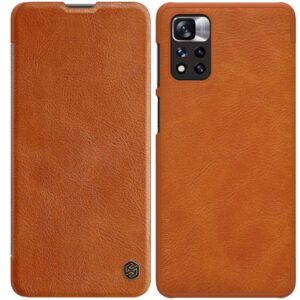 Aizmugurējais vāciņš Nillkin  Nillkin Qin Case Case for Xiaomi Redmi Note 11 Pro+ (China) / Redmi Note 11 Pro (China) / Mi11i HyperCharge Camera Protector Holster Cover Flip Case Brown
