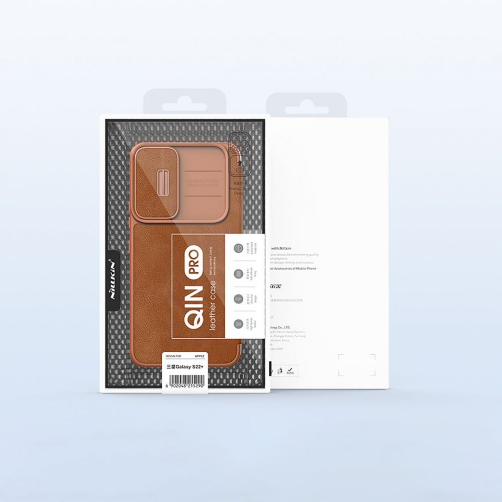Back panel cover Nillkin Nillkin Qin Leather Pro Case Case for Samsung Galaxy S22+ (S22 Plus) Camera Protector Holster Cover Flip Case Black