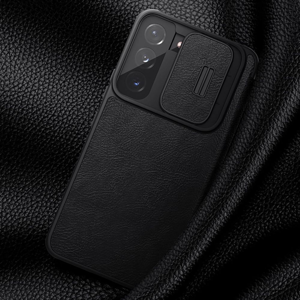 Back panel cover Nillkin Nillkin Qin Leather Pro Case Case for Samsung Galaxy S22+ (S22 Plus) Camera Protector Holster Cover Flip Case Black
