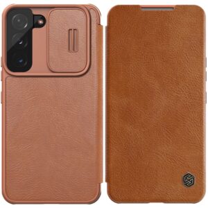 Aizmugurējais vāciņš Nillkin  Nillkin Qin Leather Pro Case Case for Samsung Galaxy S22+ (S22 Plus) Camera Protector Holster Cover Flip Case Brown