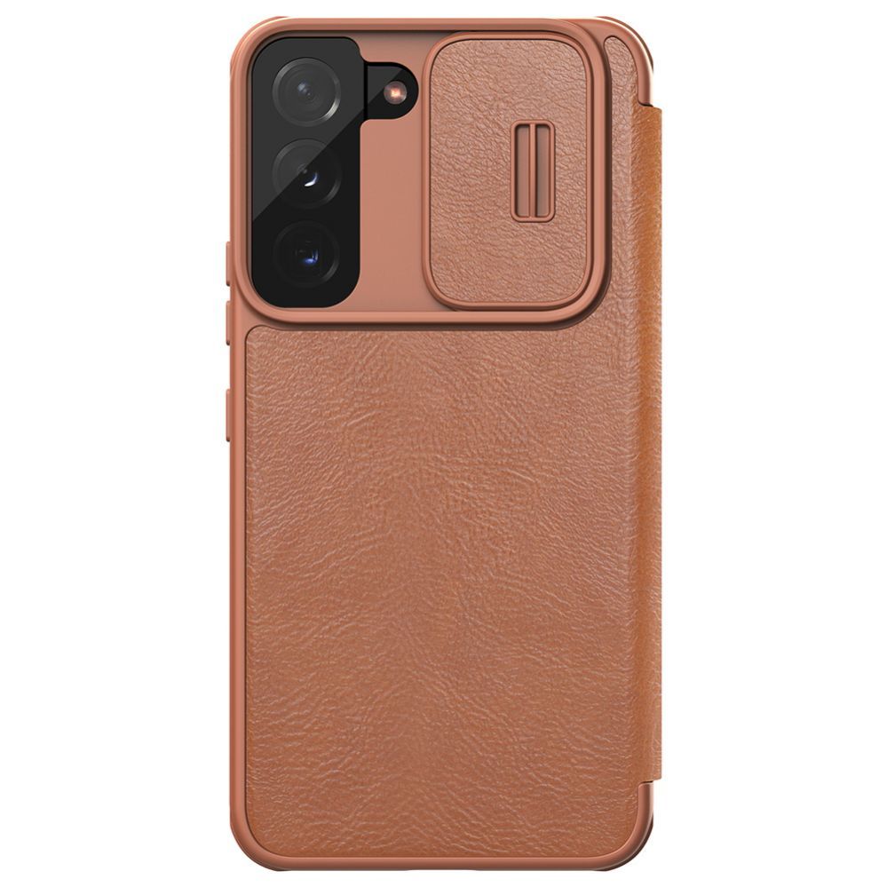 Back panel cover Nillkin Nillkin Qin Leather Pro Case Case for Samsung Galaxy S22+ (S22 Plus) Camera Protector Holster Cover Flip Case Brown