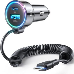 Auto charger Joyroom  Joyroom 3 in 1 fast car charger with USB Type C cable 1.6m 60W black (JR-CL07) 