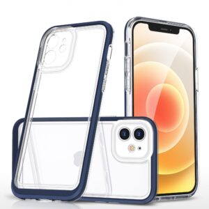 Aizmugurējais vāciņš Hurtel  Clear 3in1 case for iPhone 12 blue frame gel cover 