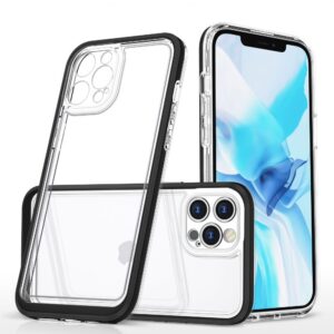 Aizmugurējais vāciņš Hurtel  Clear 3in1 case for iPhone 12 Pro frame gel cover black 