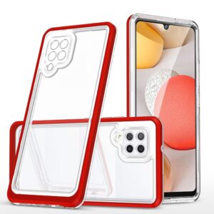 Aizmugurējais vāciņš Hurtel  Clear 3in1 Case for Samsung Galaxy A42 5G Frame Gel Cover Red 
