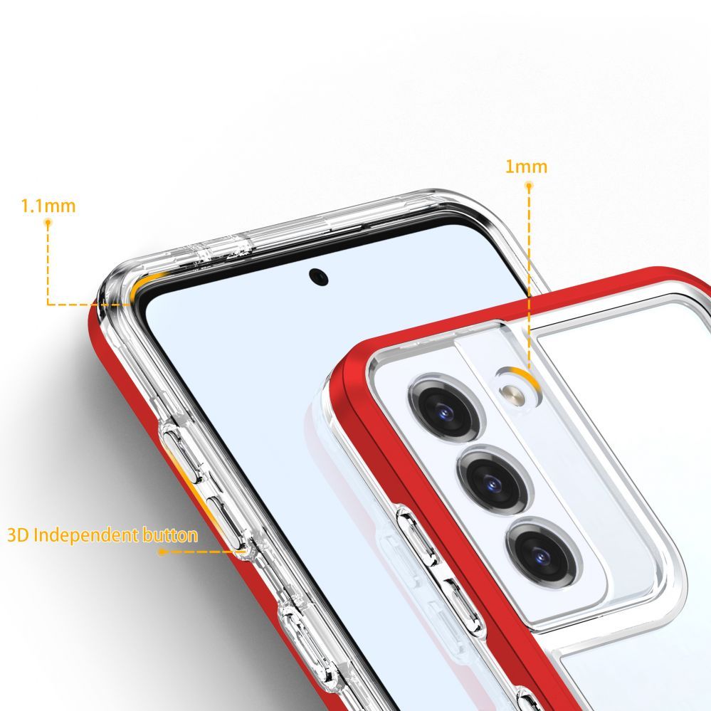 Back panel cover Hurtel Clear 3in1 case for Samsung Galaxy S22 + (S22 Plus) frame gel cover red