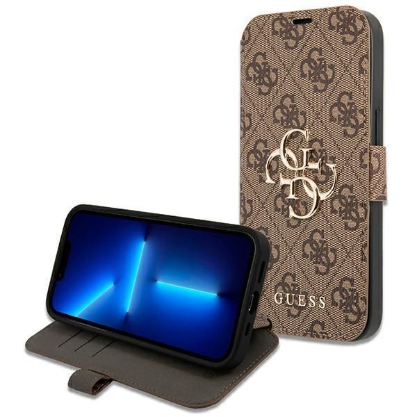 Aizmugurējais vāciņš Guess Guess GUBKP13X4GMGBR iPhone 13 Pro Max 6.7" brown/brown book 4G Big Metal Logo
